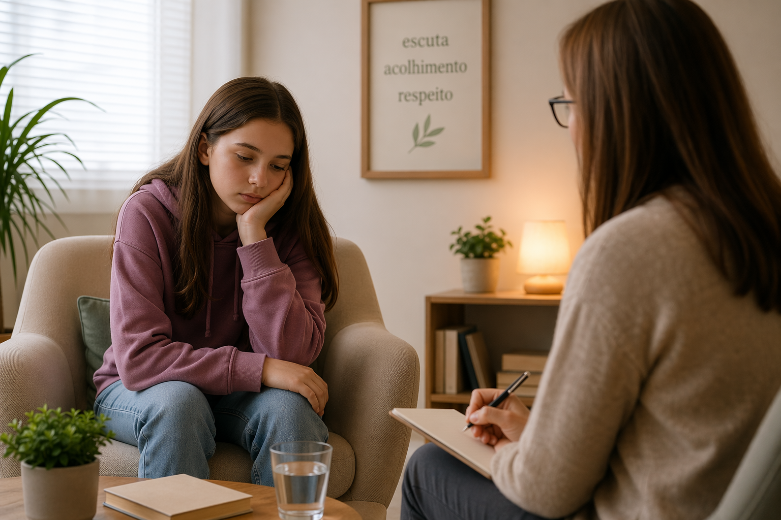 Adolescente em sofrimento emocional